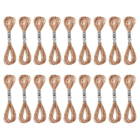 Uxcell 18 Skeins Embroidery Floss, Metallic Embroidery Thread Bronze Tone