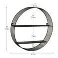 thumbnail image 3 of Mind Reader Circular Floating Shelves, Wall Decor, Accent Shelf, Office, Bathroom, Metal Mesh, 18"L x 4"W x 18"H, Black, 3 of 5