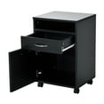 thumbnail image 3 of HomCom 24" Rolling End Table Mobile Printer Cart Nightstand Organizer, Black, 3 of 10