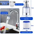 thumbnail image 4 of Filtro de Agua para Llave, Filtración de Llave de Cocina de 360°, Filtro de Agua para Grifo con 14 Elementos Filtrantes, 2 Filtros y 2 Interfaz universal, Elimina el Fluoruro de Cloro, 4 of 4
