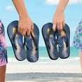 thumbnail image 5 of YAZAOOSummer Flip Flops Creatively Glowing Celestial over Ocean Simple Beach Sandals, 5 of 8