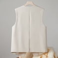 thumbnail image 5 of MPWEGNP Women's Solid Color Sleeveless Autumn And Winter Vest Small Waistcoat Suit Waistcoat White M, 5 of 6