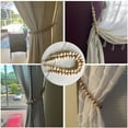 CABINAHOME Boho Curtain Tiebacks, Set of 2 Natural Wood Bead Drapery