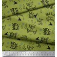 thumbnail image 2 of Soimoi Green Georgette Viscose Fabric Christmas Tree & Love Peace Joy Text Decor Fabric Printed Yard 42 Inch Wide, 2 of 3