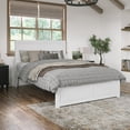 thumbnail image 1 of Canyon Queen Wood Platform Bed with Matching Footboard in White, 1 of 25