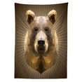 thumbnail image 3 of Ambesonne Bear Tablecloth Rectangular Table Cover, Geometric Grizzly Portrait, 60"x84", Cocoa Ginger, 3 of 4