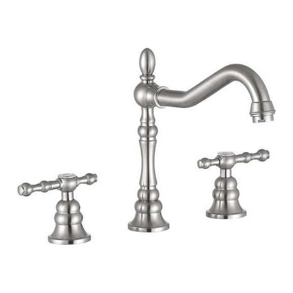 Anzzi L-AZ184BN 8.5 x 13.11 x 8.27 in. Highland Widespread 2-Handle Bathroom Faucet, Brushed Nickel
