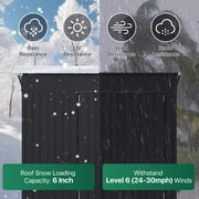 Clouddwell 8ft x 4ft Heavy-Duty Metal Storage Shed with 3 Doors, Lockable Lean-To Design, Weatherproof for Garden & Tools (Black)