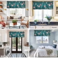 thumbnail image 5 of Teal Green Christmas Farmhouse Short Window Curtain Valances, Xmas Balls Star Winter Holiday Rod Pocket Kitchen Valances for Living Room Bedroom Bathroom Cafe 54" x 18", 5 of 8