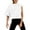 White-a, variant on QHFBli Womens Basic Crop Top Drop Shoulder T Shirt Half Sleeve Cropped Tee Crewneck Short Sleeve Casual Summer Solid Crop Tops
