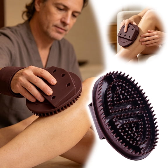 Soovim Body Massage Brush Dry Brushing Tool, Skin Exfoliating Scrubber for Cellulite Lymphatic Drainage, Wet Dry Body Scrub Brush for Shower Bath, Firming Skin Care
