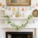 thumbnail image 5 of Guirnalda artificial de ratán de primavera de Pascua 43-45 en azul rosa Flores de plástico de margaritas Puerta de pared Decoración interior de boda Estilo rústico poético, 5 of 6