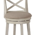 thumbnail image 3 of Benjara Curved X Shaped Back Swivel Counter Stool w/ Padded Seating- White, 3 of 6