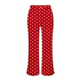 thumbnail image 4 of Women's High Waist Wide Leg Pants with Colorful Patterns, Lightweight Loose Fit Casual Trousers for Beach Vacations, Daily Wear, and All Season Comfort, Stretchy Comfortable Lounge Pants Red XXXL, 4 of 9
