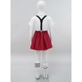 thumbnail image 4 of MSemis Kids Girls School Uniform Outfits Shirt Tops with Suspender Skirt and Bow tie Socks Full Set Type B Burgundy 7-8, 4 of 7