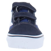 vans kids old skool v skate shoe navy/true white 13.5