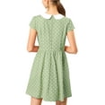 thumbnail image 3 of INSPIRAR CHIC Vestido A-Line de Mujer con Cuello Peter Pan, por encima de la rodilla, con cremallera oculta en la parte posterior, talla XL, color verde, 3 of 7