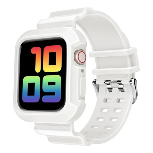 Correa de Silicona Transparente con Case para Apple Watch, Compatible con Todas las Series