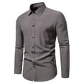 thumbnail image 2 of ShomPort Men's Stand Collar Shirts Button down Long Sleeve Business Dress Shirt Casual T-Shirt, 2 of 9