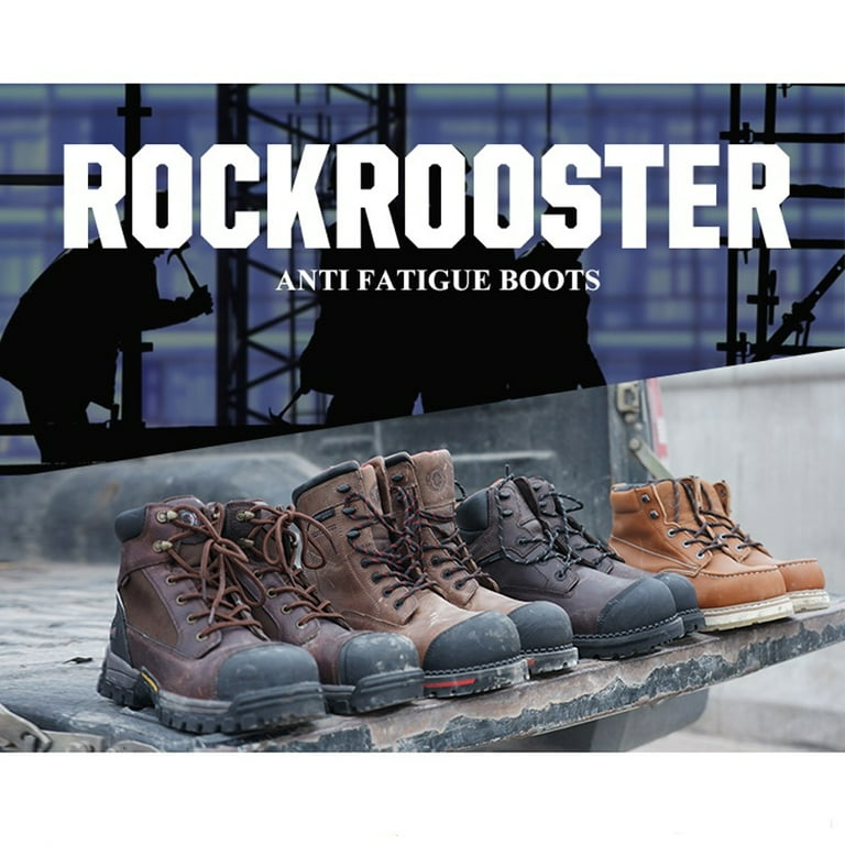 Rock Rooster Footwear ROCKROOSTER Kensington Work Boots for Men 7ykk Zipper Sided, Steel Toe,Slip Resistant Safety Oiled Leather Shoes,Static Rock Rooster Footwear ROCKROOSTER Kensington Work Boots for Men 7ykk Zipper Sided, Steel Toe,Slip Resistant Safety Oiled Leather Shoes,Static