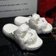 thumbnail image 3 of Zapatillas de plataforma de almohada de verano con parte inferior gruesa deslizantes de una sola banda con diseño de Calavera para mujeres y hombres para interiores y exteriores, 3 of 3
