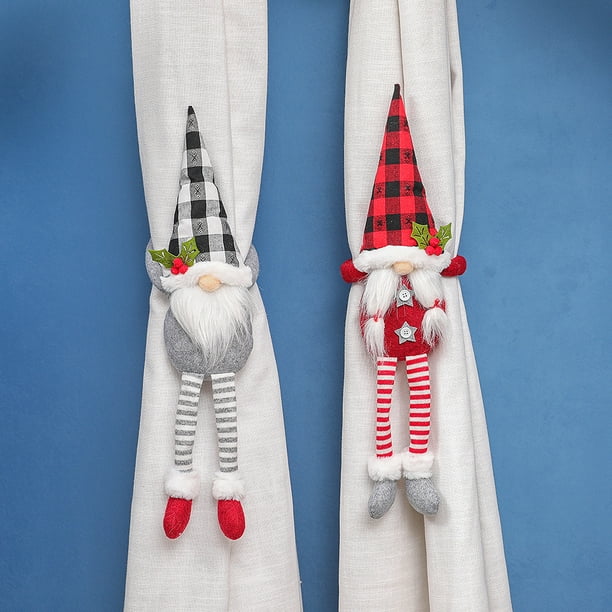 D FantiX Juego de 2 hebillas navidenas para cortinas Mr and Mrs Gnome sujetadores para cortinas cierre de hebilla ventana adornos navidenos decoracion del hogar Zhivalor HMYH560 Walmart en linea