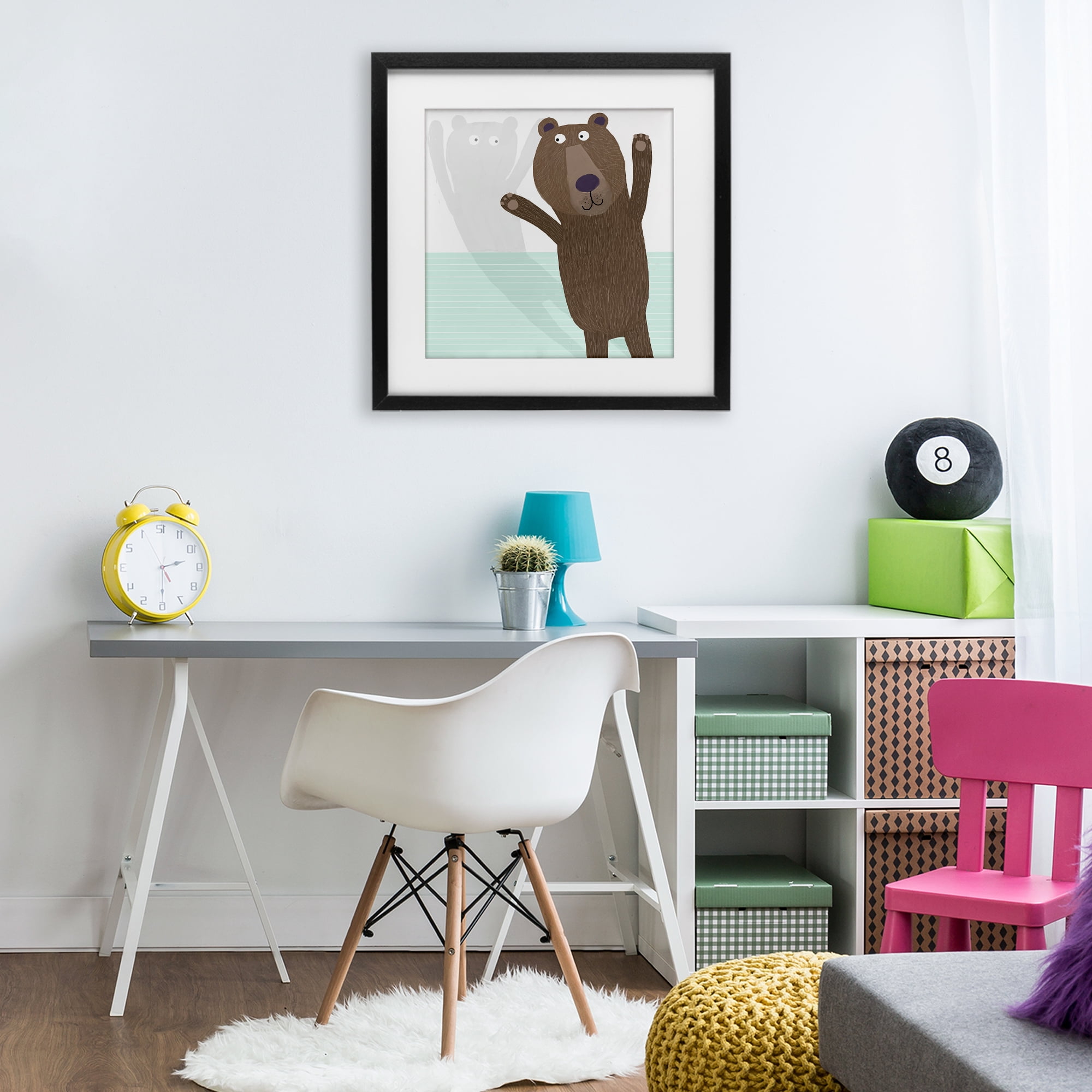 Stupell Industries Whimsical Bear Shadow Black Framed Print Under Glass, design by Carla Daly