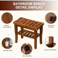 thumbnail image 5 of Teak Shower Bench Stool with Storage Shelf, Waterproof Shower Chair Spa Bath Seat, Shower Stool for Inside Shower, Bathroom Bench Seat for Adults Elderly Seniors for Indoor or Outdoor Use, 5 of 8