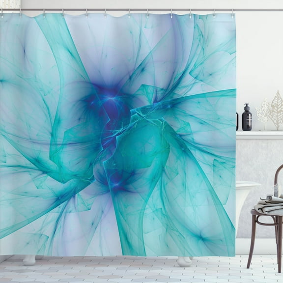 Ambesonne Teal Shower Curtain, Modern Creative Art, 69"Wx70"L, Teal Blue