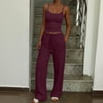 thumbnail image 5 of FNFYFH Women's 2 Piece Lounge Set Ribbed Tank Top and Wide Leg Sweatpants Tracksuit Comfy Matching Sets, 5 of 5