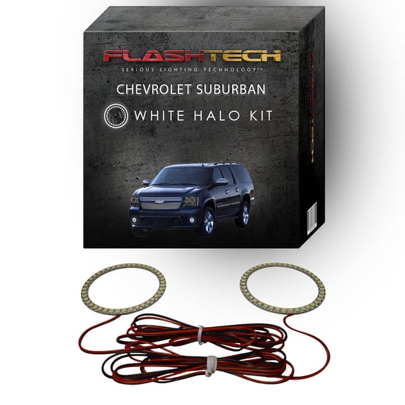 Flashtech White Angel Eye LED Fog Light Halo kit for 07-13 Chevrolet Suburban Fog Lights
