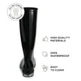 thumbnail image 4 of Roxoni Womens Black Rubber Rain Boots Wide Calf Waterproof and Clear Sole, 4 of 5