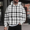 thumbnail image 2 of y2k Hoodie Men Hoodies Tops Plaid Print White Xxl, 2 of 3