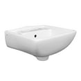 thumbnail image 4 of Porcelain Ceramic Bathroom Sink - Wall Mount Sink with Faucet Hole and Overflow - 12" x 11" Small and Sleek Sink for Bathroom (White), 4 of 9