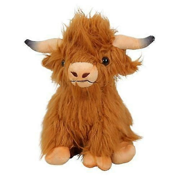 Cows Stuffed Animal Realistic Scottish Cow Plush Toy Farm Animal Doll