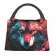 thumbnail image 1 of Fotbe Red Flame Wolf Head Bolsa Térmica Portátil con Estampado, Bolsa de Entrega de Alimentos Aislada, Bolsa Reutilizable de Gran Capacidad para Comidas y Supermercado, 1 of 6