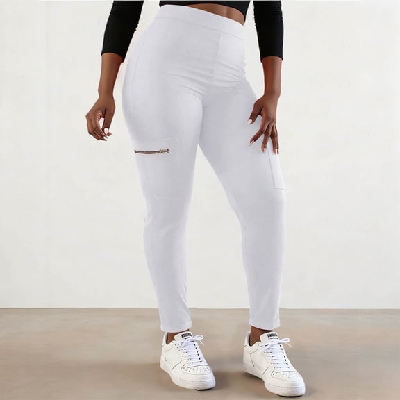 asjyhkr Womens Plus Size Leggings Yoga Running Athletic High Waisted Leggings with Zipper Pockets