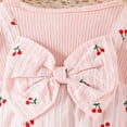 thumbnail image 5 of CAICJ98 Newborn Baby Girl Clothes Long Sleeve Romper One Piece Jumpsuit Fall Winter Infant Cute Bow Outfits (9-12 Months,Red), 5 of 5