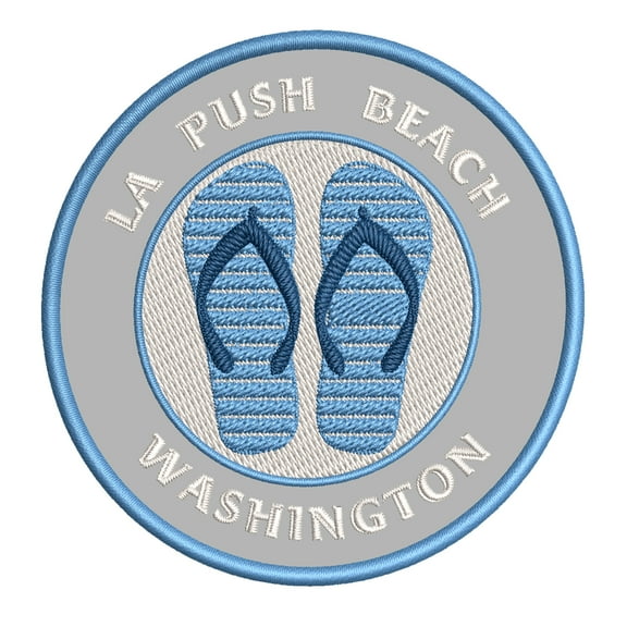 La Push Beach, Washington 3.5 Inch Iron Or Sew On Embroidered Fabric Badge Patch Ocean Beach, Salt Life Iconic Series
