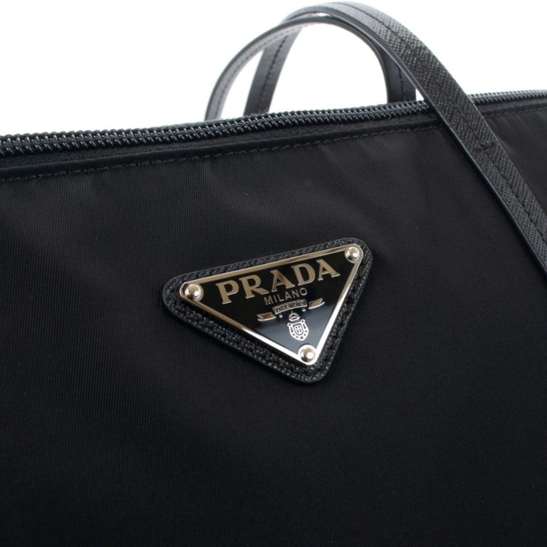 New Prada Tessuto Nylon Black Convertible Shopping Tote Satchel