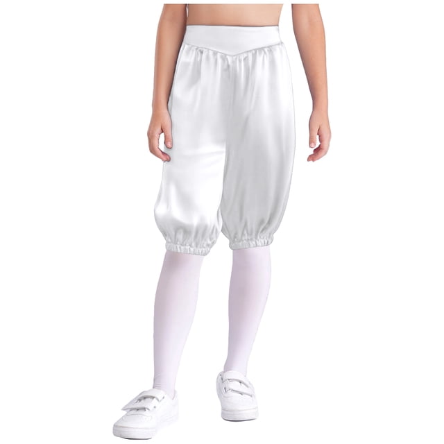 Yhong Childrens Medieval Capri Pants Solid Color Trousers Stage Performance Outfits Ivory 14