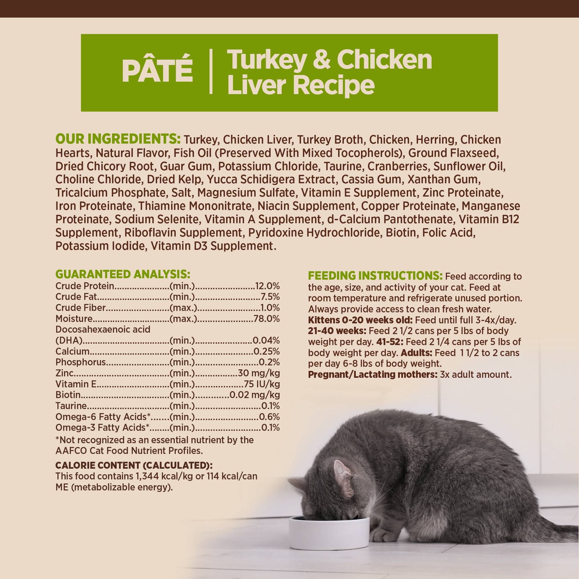 Wellness CORE Pate Kitten Canned Wet Cat Food, Natural, Protein Rich, Grain Free, Turkey and Chicken Liver Recipe, 3 oz, Pack of 12 Cans