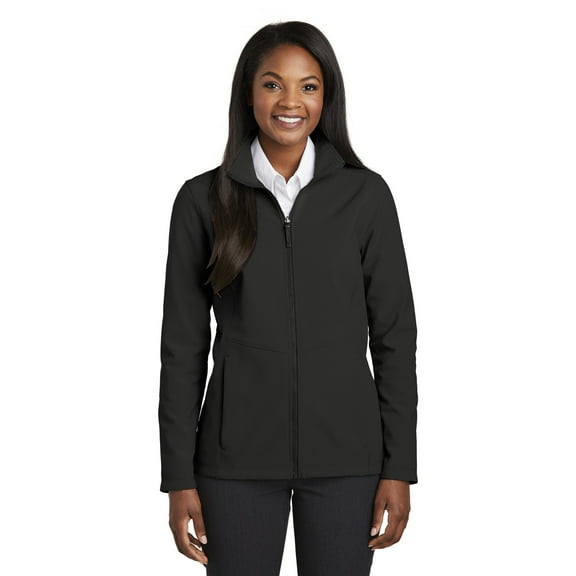Port Authority Adult Female Women Plain Long Sleeves Jacket Deep Black X-Small