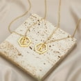 thumbnail image 4 of ORUYROP Collier Pendentif Hexagonal Initiale en Or Fait Main Personnalisé Lettre Alphabet Collier Bijou Cadeau pour Femmes Filles, 4 of 7