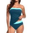 thumbnail image 4 of Women Tummy Control One Piece Swimsuits Strapless Bandeau Bathing Suits Slimming Halter Swimwear, 4 of 7