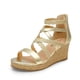 thumbnail image 1 of Sandalia DREAM PAIRS Plataforma Dorada con Cuña Talla 6 para Niña, 1 of 6