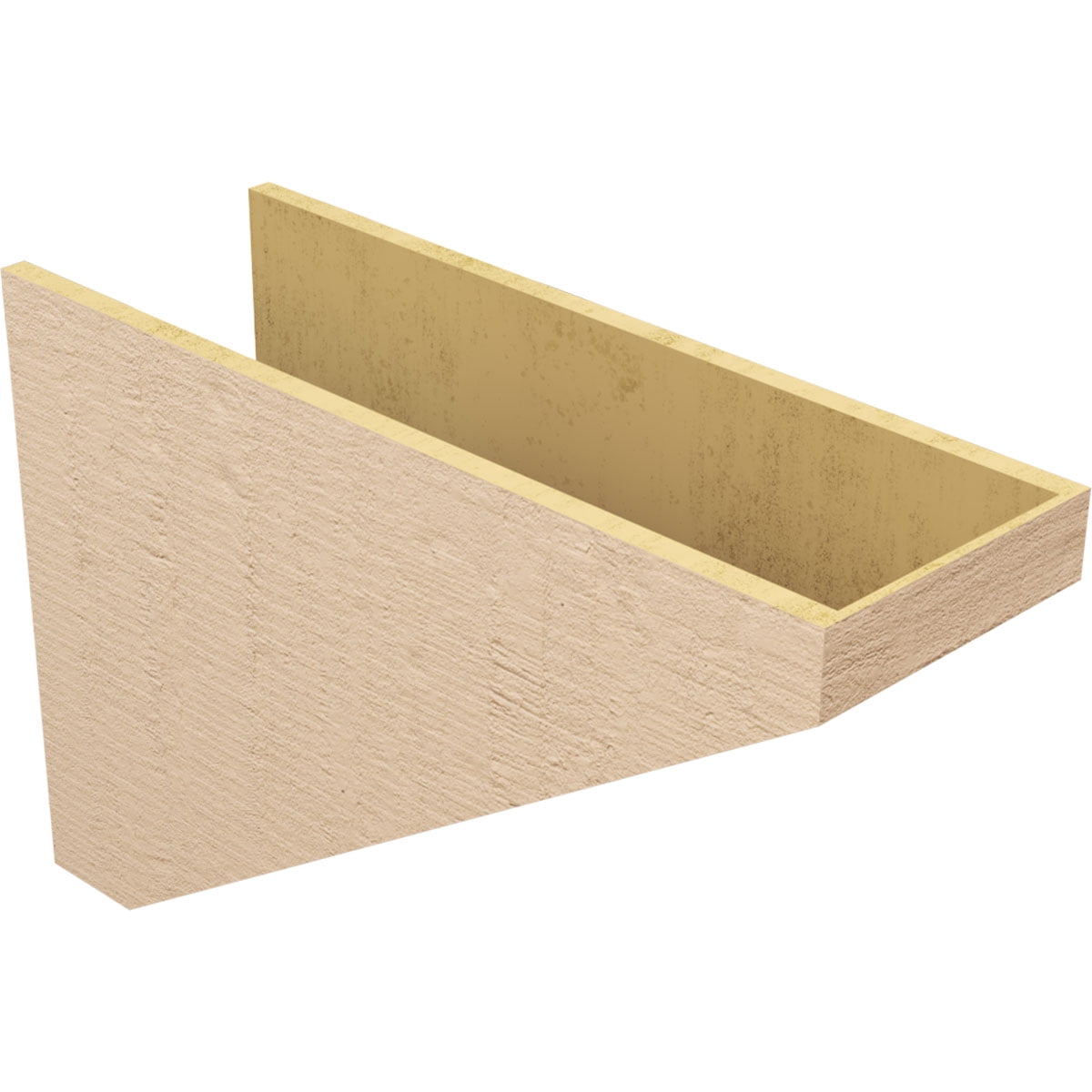 12"W x 36"D x 24"H Classic Concord Rough Cedar Woodgrain TimberThane Corbel, Primed Tan