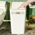 thumbnail image 6 of Bathroom Trash Can under $5! kkbbma Step-On Trash Can with Lid, 10L Household Kitchen Bathroom Garbage Bin, Touch-Free Pedal Stainless Steel Wastebasket, 6 of 6