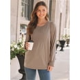 thumbnail image 6 of Womens Long Sleeve Tops Dressy Casual Shirts Pleated Crewneck Basic Blouses Fall Trendy Outfits, 6 of 6