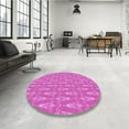 thumbnail image 3 of Ahgly Company Indoor Square Patterned Fuchsia or Magenta Purple Area Rugs, 8' Square, 3 of 6